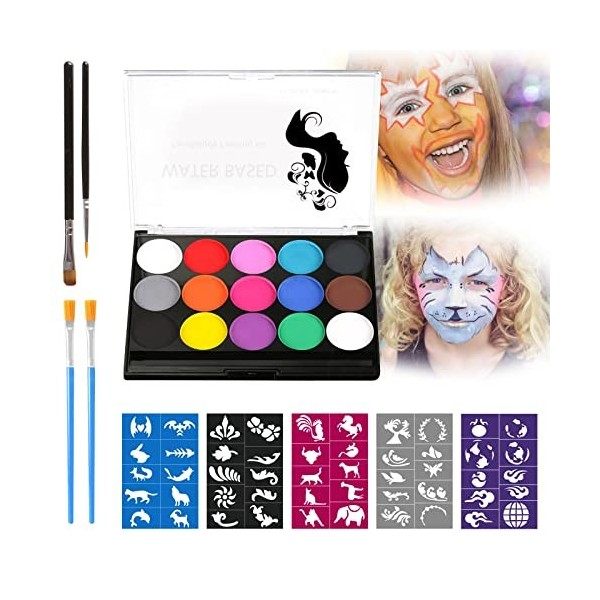 Palette de maquillage à base d'eau pour enfants, kit de peinture