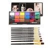 Joyeee Visage Corps Peinture, Palette de Maquillage pour Enfants, 18 Couleurs Visage Kit de Maquillag, 10 pinceaux,pour Enfan