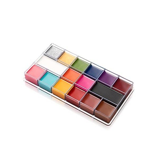 Palette d’huile professionnelle pour le visage et le corp - 12/16 couleurs peinture à lhuile Flash tatouage maquillage Palet