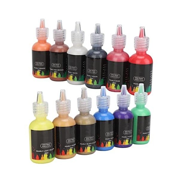 Pigment Liquide Pour Le Corps 12 Couleurs, Peinture Pour Le Visage Lustre Nacré Bricolage Maquillage Nail Art Peinture Corpor