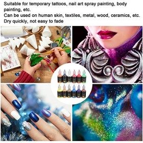 Pigment Liquide Pour Le Corps 12 Couleurs, Peinture Pour Le Visage Lustre Nacré Bricolage Maquillage Nail Art Peinture Corpor