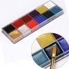 CkFyahp Huile Peinture Visage Pour Adultes Corps 12 Couleurs Palette Peinture Lavable Professionnelle avec 6pcs Brosses Kit p