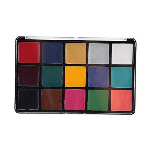 Palette cosmétique de peinture doeil de corps de visage de 15 couleurs, peinture de visage de corps de maquillage de télévis