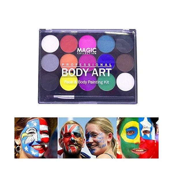 ACAMPTAR Pigments De Peinture Corporelle - Solubles Dans Leau Fard Maquillage - maquillage pour enfant 15 couleurs Professio