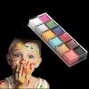 Peinture de graisse de maquillage de 12 couleurs, peinture à lhuile de peinture de corps, Halloween Party Birthday Diy Face 