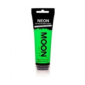 Moon Glow- Peinture UV pour le visage et le corps Supersize Neon - avec applicateur éponge, blanc, 75 ml lot de 1 