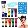 Peinture Visage Fluorescente Peinture Corporelle Fluorescente Pour Adultes Et ,Ensemble De Peinture Pour Le Visage Et Le Corp