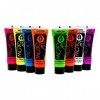 UV Glow Lot de 24 tubes de peinture fluorescente pour le visage et le corps 24 x 10 ml