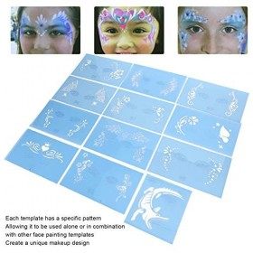 Modèle de maquillage pour le visage, pochoirs de peinture pour le visage réutilisables, faciles à nettoyer, bricolage, maquil