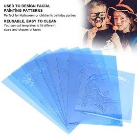 Kit de Pochoirs pour le Visage, Pochoirs Réutilisables pour le Maquillage du Visage, Outils de Conception de Tatouage pour Ha