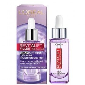LOréal Paris - Sérum Anti-Rides - Hydratant, Lissant & Anti-Âge - À lAcide Hyaluronique Pur Concentré - Pour une Peau Repul C...