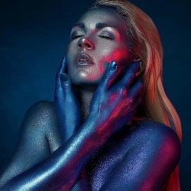 Peinture corporelle argentée | Peinture faciale 2,11 oz pour Halloween,Soluble dans leau, peinture liquide pour le visage, p