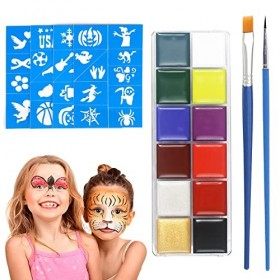 AOMIG kit Maquillage Enfant Visage Peinture, Visage Corps Peinture, 20 PCS  Peinture Corporelle pour Visage, Visages Peinture