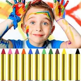 Rmeet Visage Peinture Crayon,16 Paquets Peinture Faciale Kits Couleur Crayons Maquillage pour Visage Corps Bâtons de Peinture