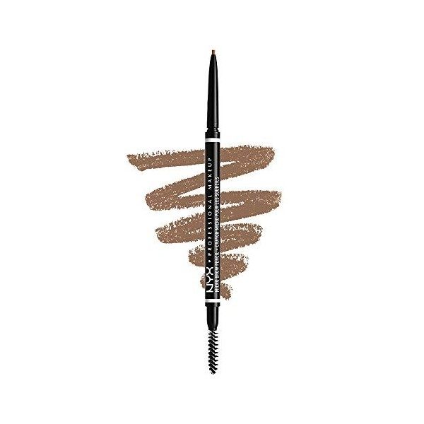 NYX Professional Makeup Crayon à Sourcils Micro Brow Pencil, Crayon Ultra-Fin Double-Embout avec Mine Rétractable et Goupillo