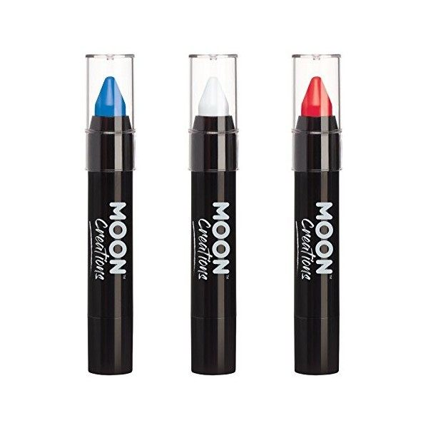 Bâton de Peinture pour Visage / Crayon de Couleur pour Le Maquillage du Visage & Corps par Moon Creations - 3.5g - Kit Drapea