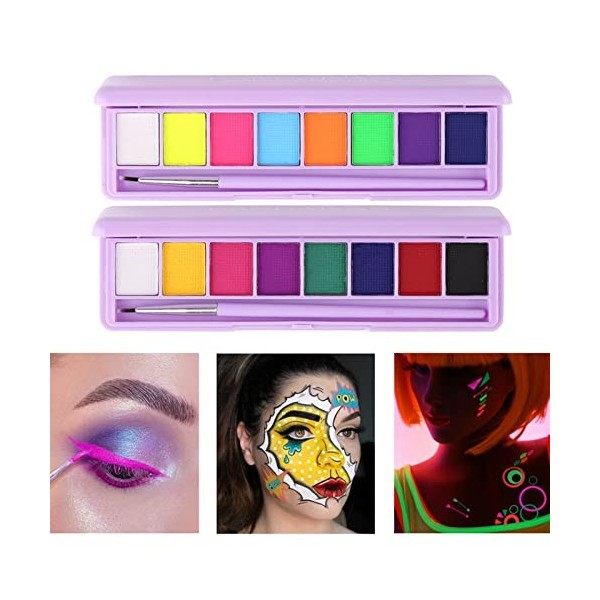 Peinture Visage, Peinture Corporelle pour Le Visage, Palette de Maquillage pour Enfants, 8 Tatouage de Peinture à Ihuile, Pe