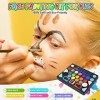 Palette de Maquillage Enfants 18 Couleurs Lavables Peinture Visage , Maquillage Fête De Noël Halloween Carnaval avec 100 Auto