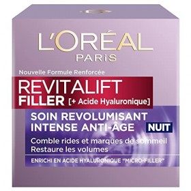 LOréal Paris - Soin Nuit Revolumisant Anti-Rides & Volume - Crème Hydratante & Anti-Âge - Concentré en Acide Hyaluronique - ...