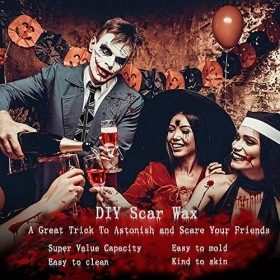 Mysense Kit de maquillage liquide en latex pour cicatrices, plaies, brûlures avec gel sanguin coagulé et spatules Q-tips