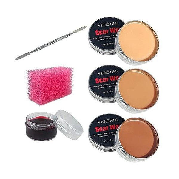 GDZTBS Cire de Cire de Moulage Professionnelle Effets Spéciaux Cire de Maquillage de Scène Fausse Plaie Halloween Kit de Cire