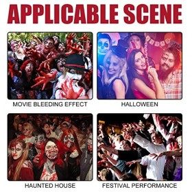 PW TOOLS Kit de Maquillage Professionnel Halloween SFX, Halloween Maquillage Effet Spéciaux, Halloween Scar Wax+ Faux Sang+ É