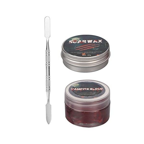 Kit de Maquillage SFX pour Halloween, Maquillage de Cicatrices, Blessures et Faux Sang Kit de Maquillage pour Effets Spéciaux