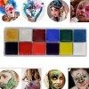 1set Body Halloween Peinture à lhuile Lavable 12 couleurs Visage Art Kit SécuriJeunes Facepainting Set Maquillage palette Ar