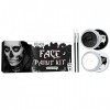 JINGLING Peinture De Visage pour Halloween, Kit De Maquillage Pourvisage Noir Et Blanc avec Pinceau De Maquillage, Maquillage