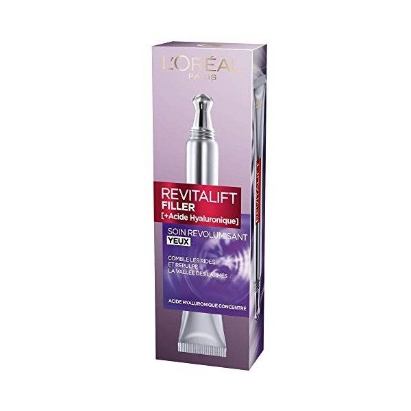 LOréal Paris - Soin Contour des Yeux Revolumisant - Embout Double Applicateur Révolutionnaire - Résultats Anti-Âge Visibles 