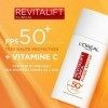 L’Oréal Paris - Fluide Anti-UV FPS 50+ Vitamine C + Vitamine E + Acide Hyaluronique - Taches, Rides & Teint Irrégulier - Fini...