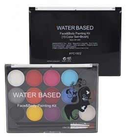 Wersoluble Nyl 15 × 11 × 2 15 Couleurs Ensemble de Maquillage de Peinture Visage Corps Outil de Peinture Soluble dans Leau N