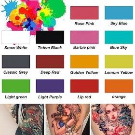 Encre tatouage, Encre tatouage professionnel, SNDE Kit dencre de tatouage 14 Bold Colors Pigment 1 oz 30 ml pour des résul