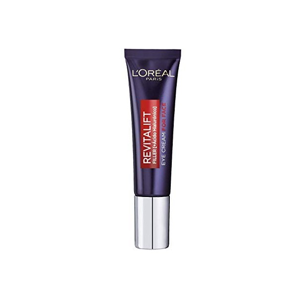 LOréal Paris Crema Antiedad de Ojos y Rostro Revilafit Filler, Con Ácido Hialurónico, Rellena Arrugas e Hidrata Intensamente ...