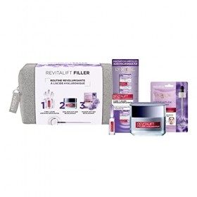 LOréal Paris - Revitalift Filler - Coffret Routine Anti-Âge Revolumisante - À lAcide Hyaluronique Pur - Cure Ampoules 7 Jou C...