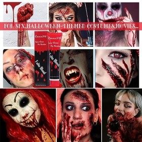 Faux Blood Body Face Paint, Theatre Make Up Tattoo Colour, Halloween Makeup Art Paint,Body Colour, Face Paint,Easy Clean