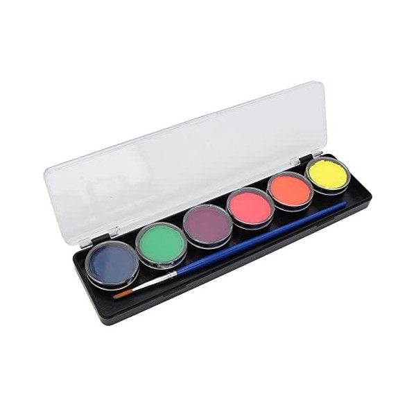 Pigment de Peinture pour le Visage Couleur Vive 6 Couleurs Rendu des Couleurs Délicates Kit de Peinture pour le Visage Facile