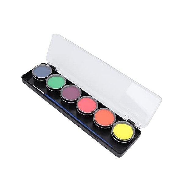 Pigment de Peinture pour le Visage Couleur Vive 6 Couleurs Rendu des Couleurs Délicates Kit de Peinture pour le Visage Facile