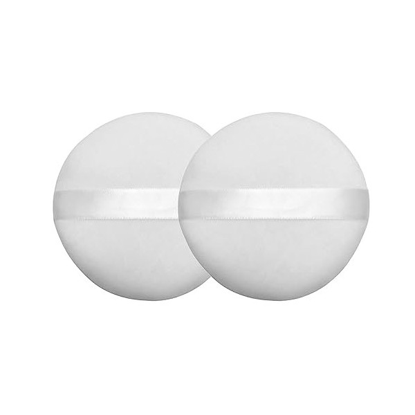 Uomitaff Lot de 2 bouffées de Poudre pour bébé de très Grande Taille 4,3 Pouces Roller Massage Visage White, One Size 