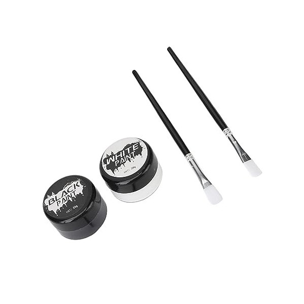 Kit de Peinture pour le Visage, Huile de Peinture pour le Visage et le Corps Noir Blanc Sûr Longue Durée Mélangeable Haute Co