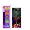 Ensemble de peinture de visage UV Night Matte & Glitter Palette néon Fluorescent body painting 10 couleurs vives enfants adul