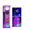 Ensemble de peinture de visage UV Night Matte & Glitter Palette néon Fluorescent body painting 10 couleurs vives enfants adul