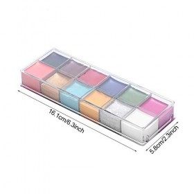 Alaaner Halloween Visage 12 Couleurs Peinture À Lhuile Visage Corps Peinture Dramatique Effets Spéciaux Maquillage Graisse P