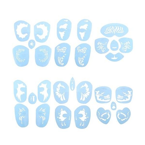 Face Paint Stencil 6 Styles Set Face Paint Stencil Outil de Peinture Cosmétique de Tatouage Réutilisable pour les Carnavals e