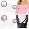 104pcs adhésif double face peau pour vêtements et robes, body tape transparent pour tenue,avec des Bandes Longues et en Forme