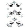 luoshaPUCY Autocollant de visage, 3 Feuilles Gemmes de Visage Femmes Tatouage Temporaire Strass Visage pour Maquillage Festiv