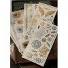 AMACOAM 6 feuilles 70 motifs métal feuille dor chaud autocollant de tatouage argent imperméable longue vente étincelant ​​te