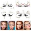 4 Pièces Strass Visage, Strass Autocollant Visage, Strass Maquillage Tatouage Temporaire, Strass Visage Festival Pour Carnava