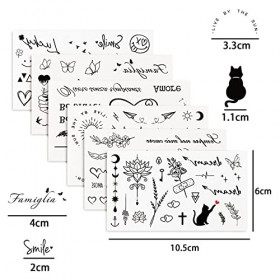6Feuilles Tatouage Temporaire Italien Autocollant Tatouage Ephémère Etanche pour Garçon Fille Tatouage