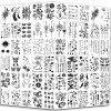 Yazhiji 60 feuilles minuscule étanche tatouage temporaire lune étoiles constellations musique boussole ancre mots lignes fleu